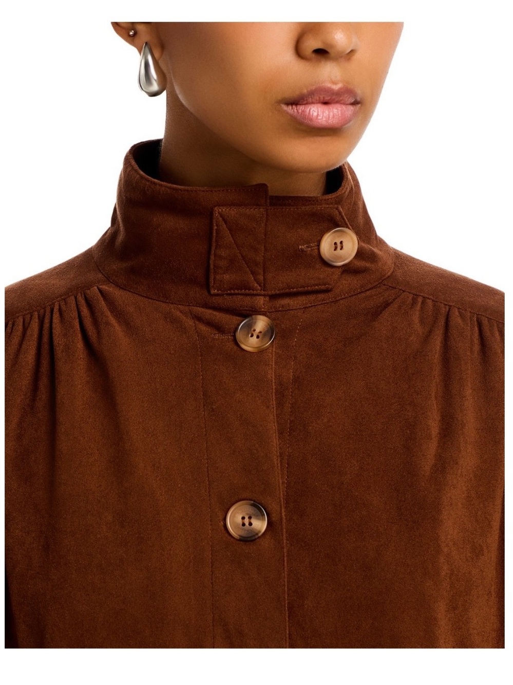 Steve Madden Chicory Coffee Faux Suede Balloon Sleeve Jacket XS